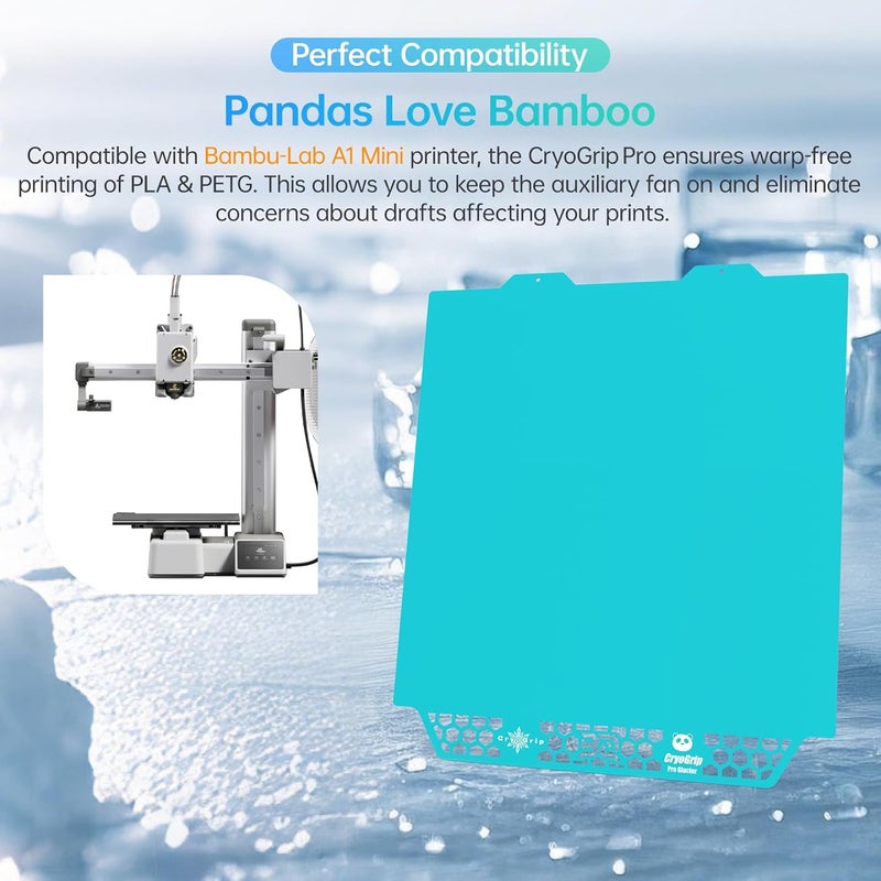 BigTreeTech BIQU CryoGrip Pro Glacier for Bambu-Lab A1 Mini 184x184mm Panda Build Plate Double Sided Upgrade Removable Surface Platform - Image 5